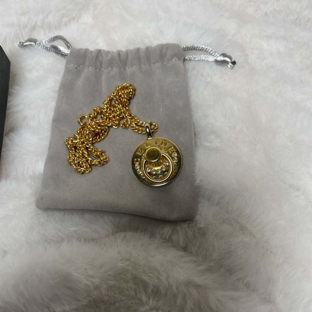 CELINE gold plated necklace and pendant with crystals
PRELOVED - Picture 2 of 3